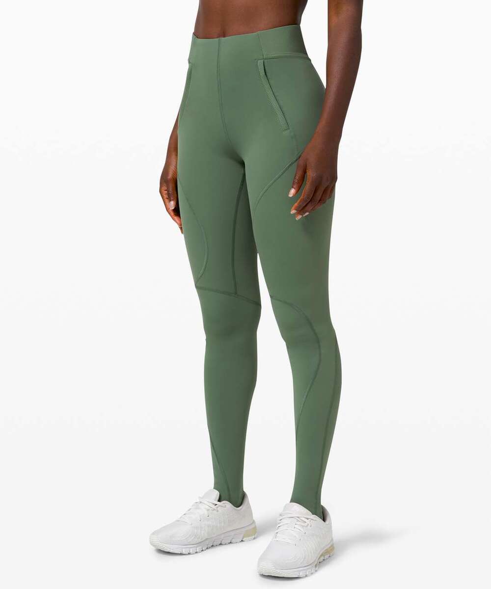 Lululemon Train Free Super High-Rise Stirrup Tight 32" Algae Green Nulux Size 8